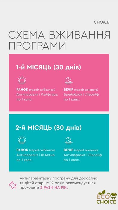 Універсальна антипаразитарна програма для дітей (6-12 років) від Choice antiparazit6-12 фото